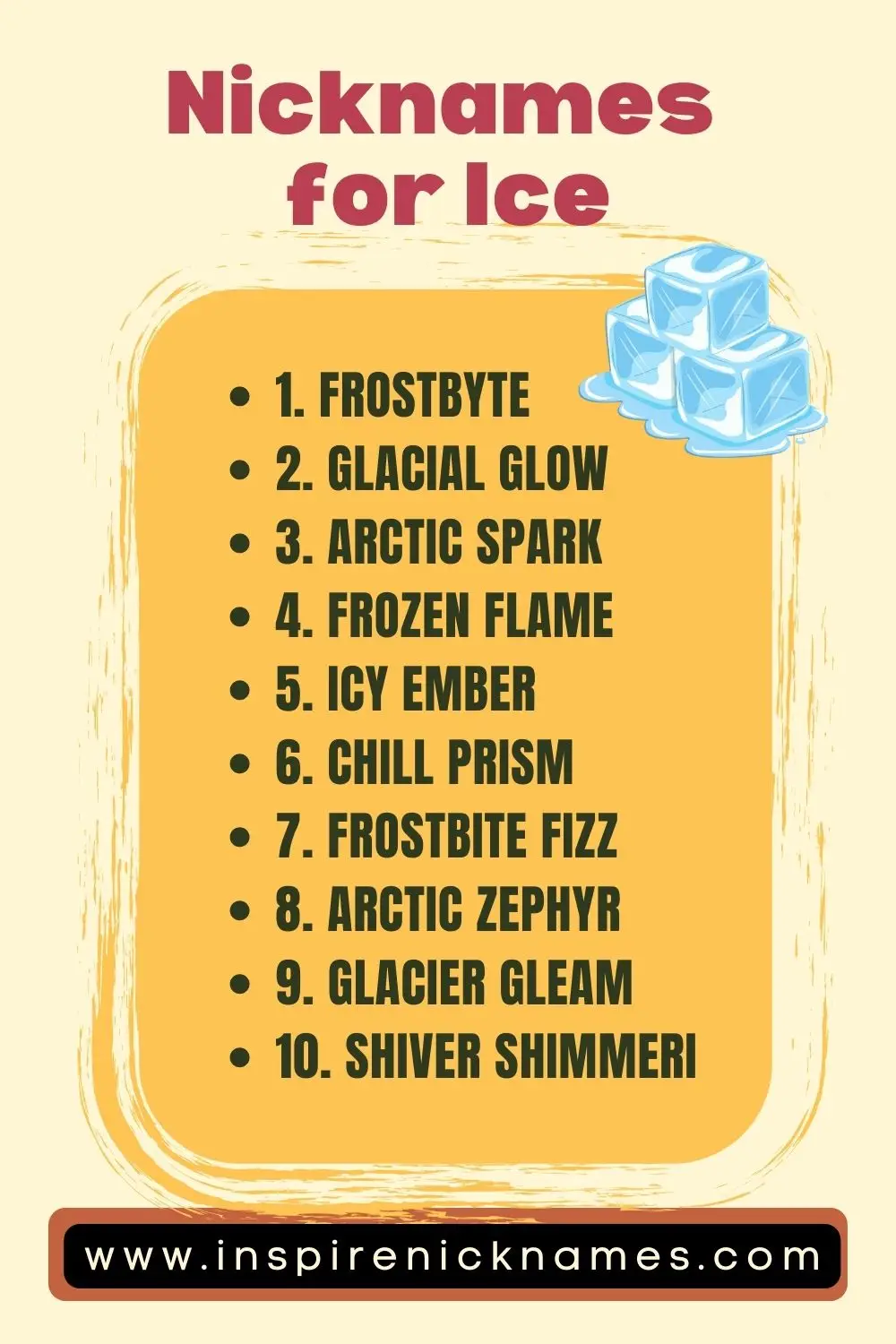nicknames for ice list ideas