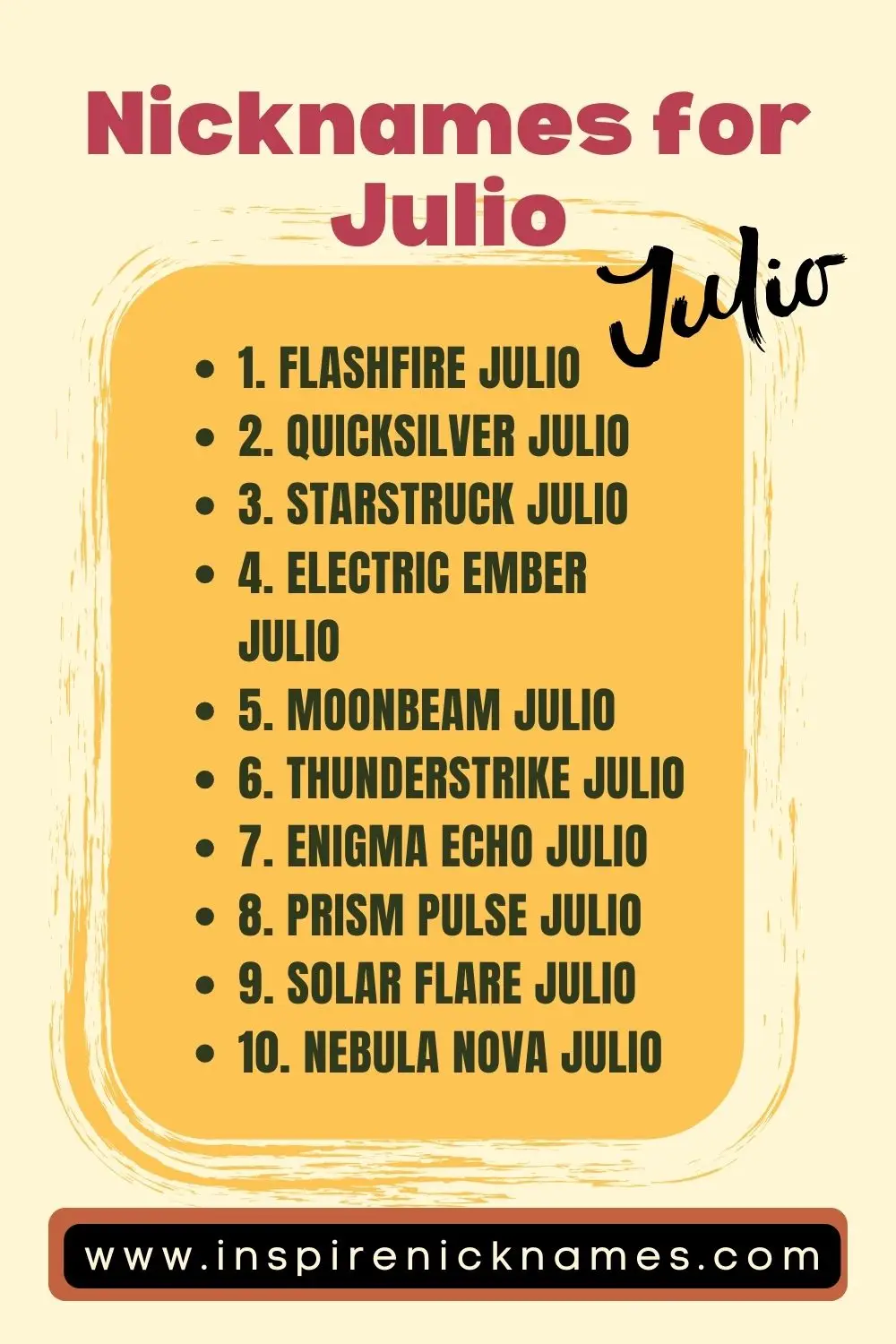 Nicknames for Julio list ideas