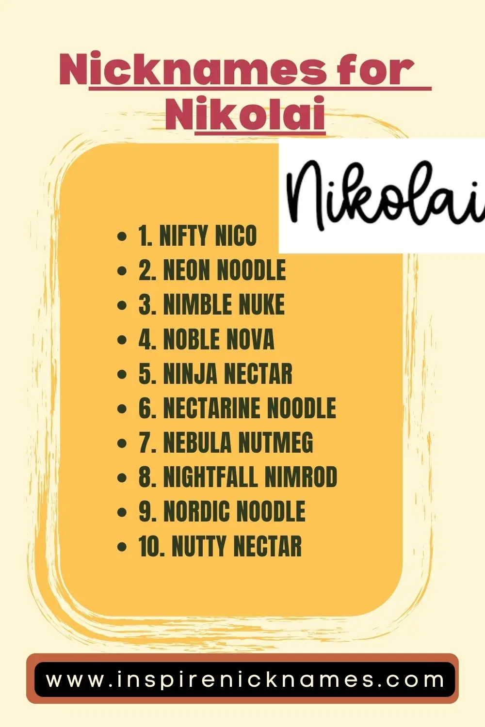 nicknames for Nicolai