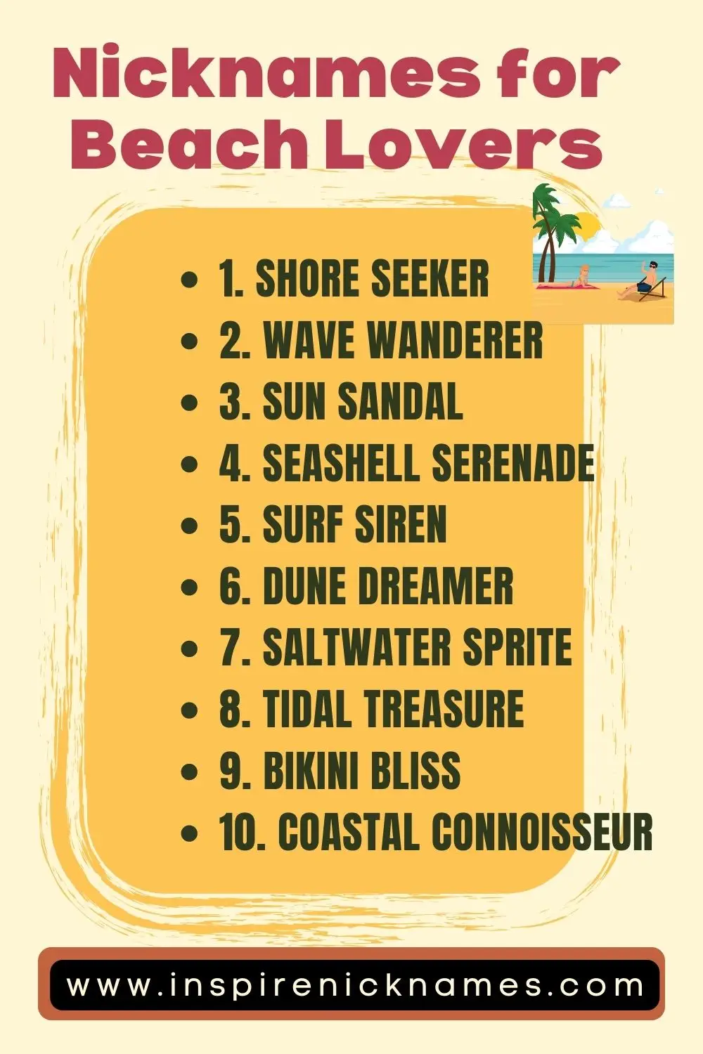 nicknames for beach lovers list ideas