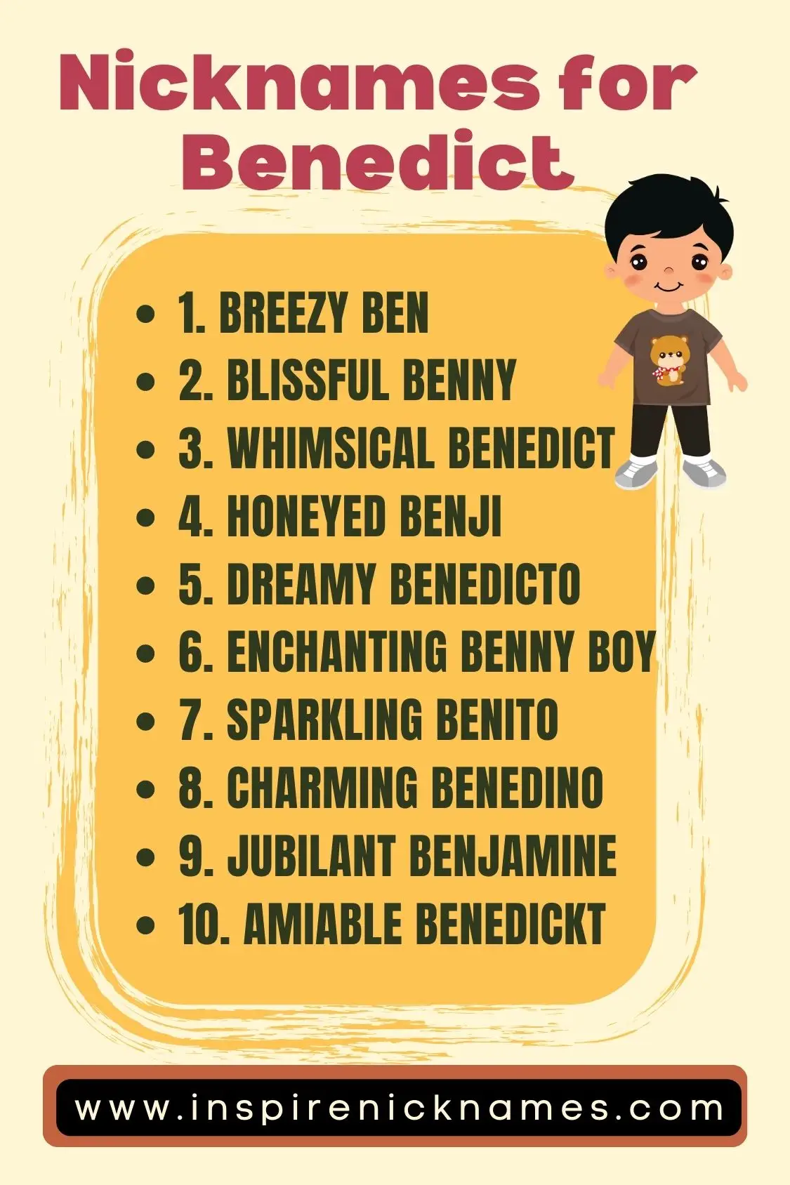 nicknames for benedict list ideas
