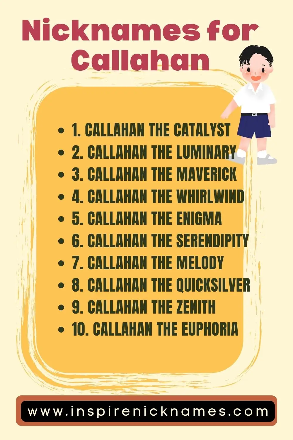 nicknames for Callahan list ideas
