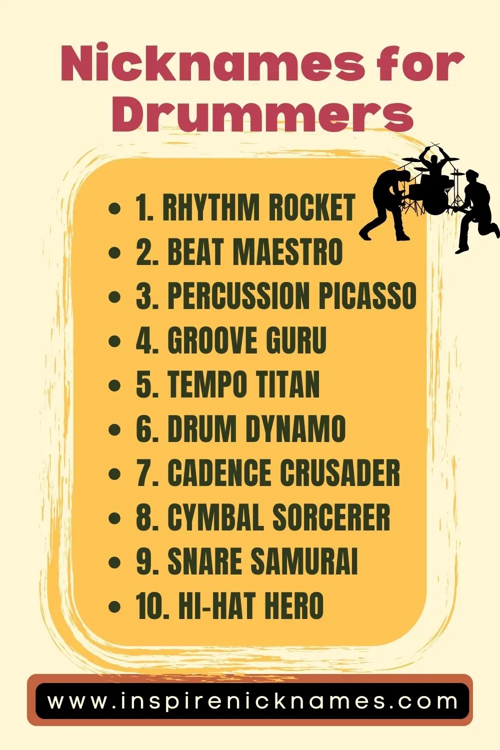 nicknames for drummers list ideas