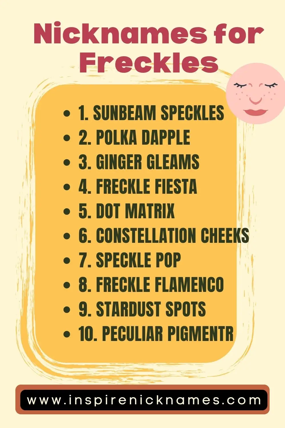 nicknames for freckles list ideas