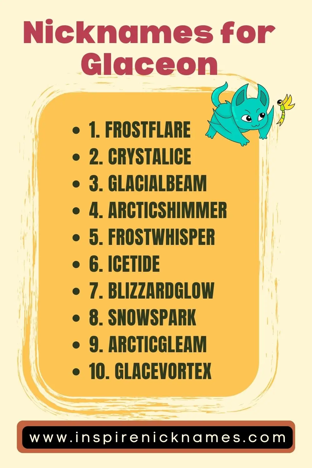 nicknames for glaceon list ideas