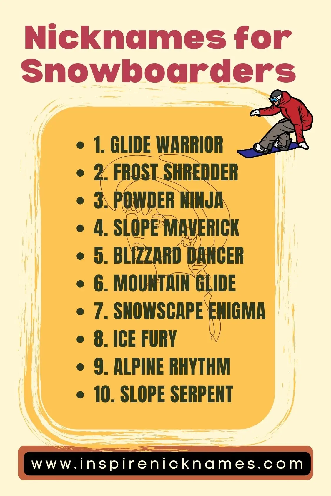 nicknames for snowboarders list ideas