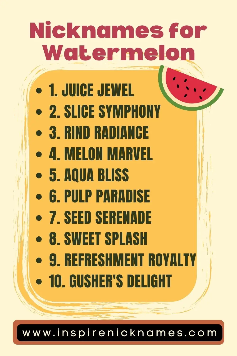 nicknames for watermelon list ideas
