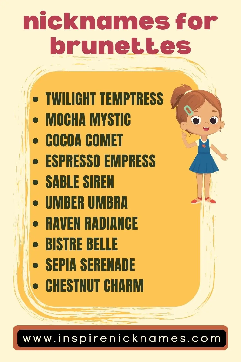 nicknames for brunettes ideas list