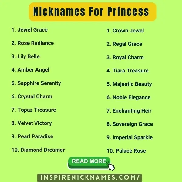 Nicknames for Princess list ideas