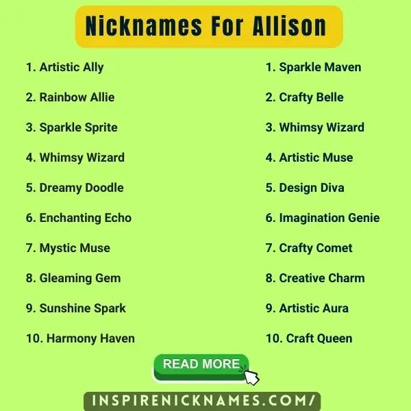 Nicknames for Allison list ideas