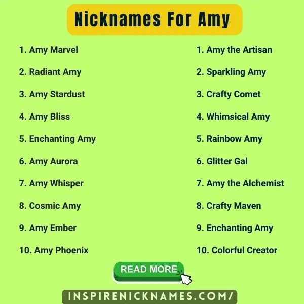 Nicknames for Amy list ideas