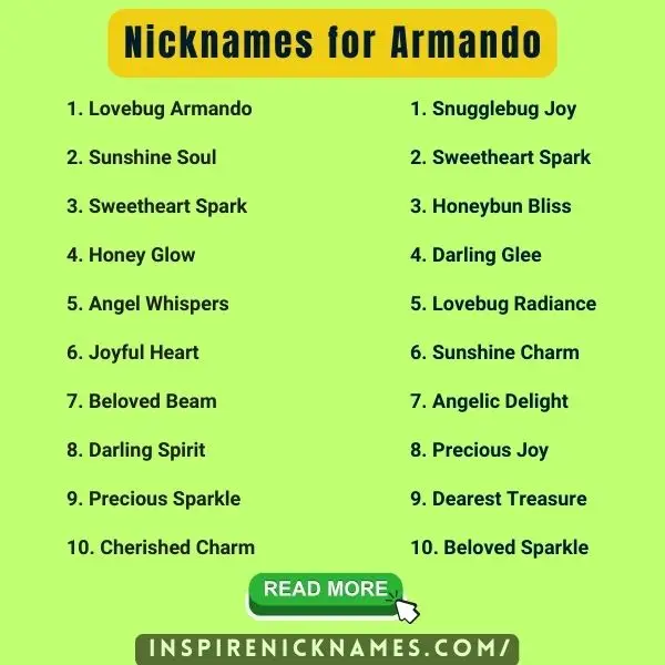 Nicknames for Armando list ideas