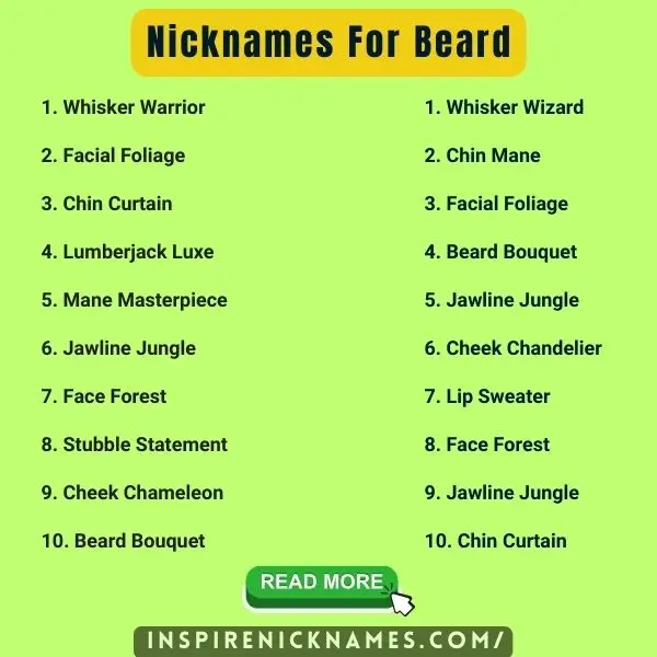 Nicknames for Beard list ideas
