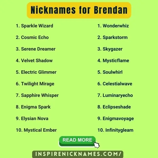 Nicknames for Brendan list ideas