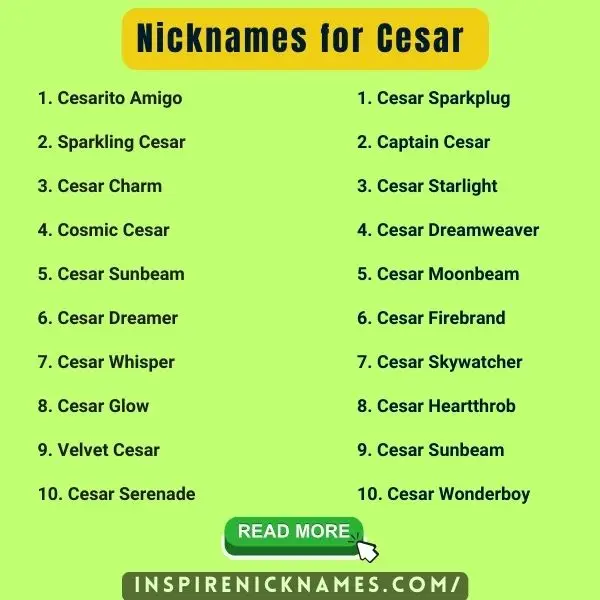 Nicknames for Cesar list ideas