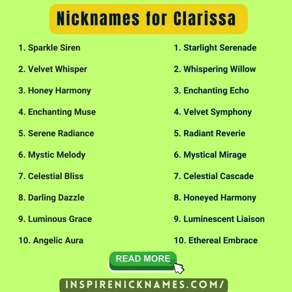 Nicknames for Clarissa list ideas