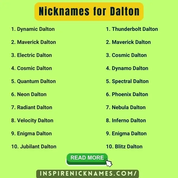 Nicknames for Dalton list ideas