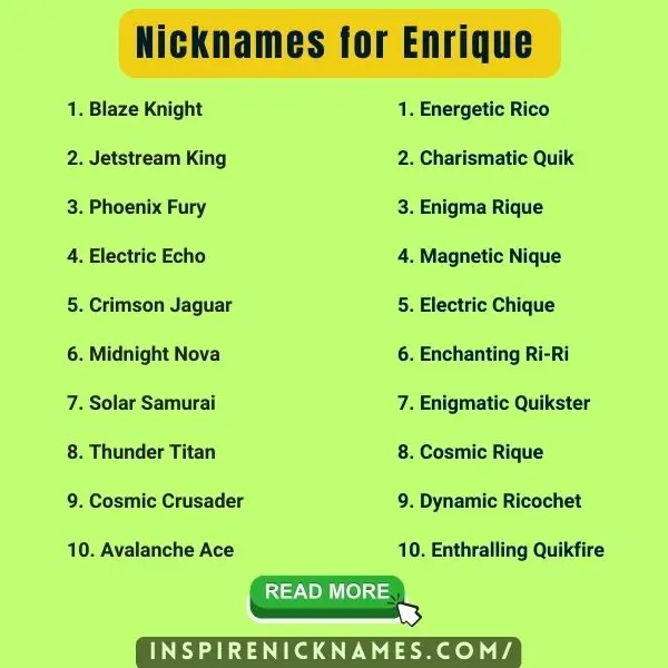 Nicknames for Enrique list ideas