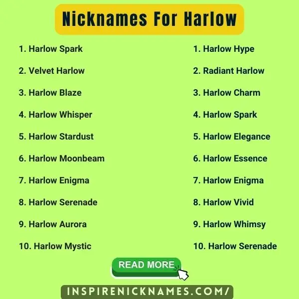 Nicknames for Harlow list ideas