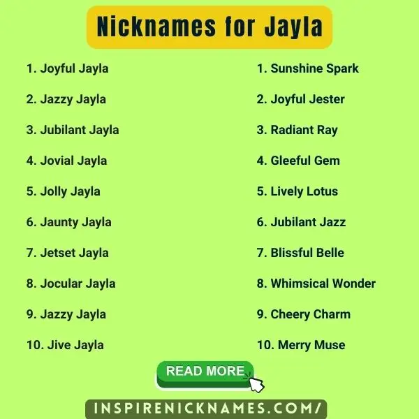 Nicknames for Jayla list ideas
