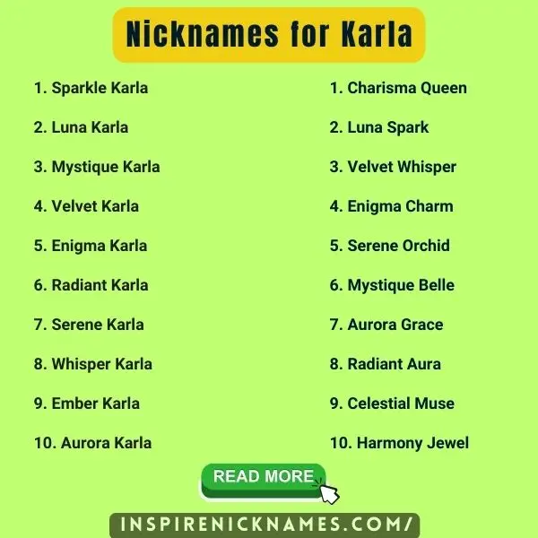 Nicknames for Karla list ideas