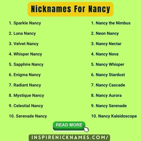 Nicknames for Nancy list ideas