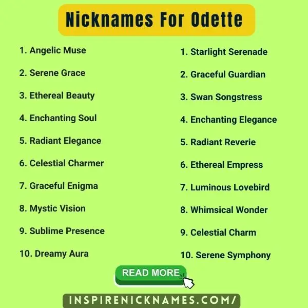 Nicknames for Odette list ideas
