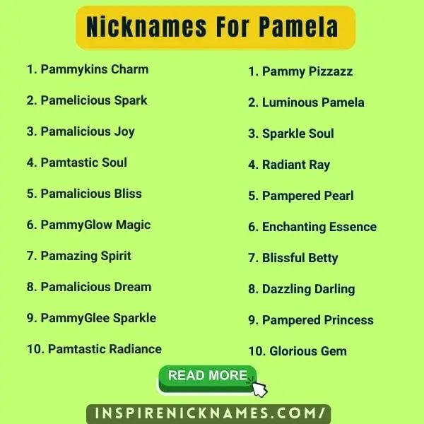 Nicknames for Pamela list ideas