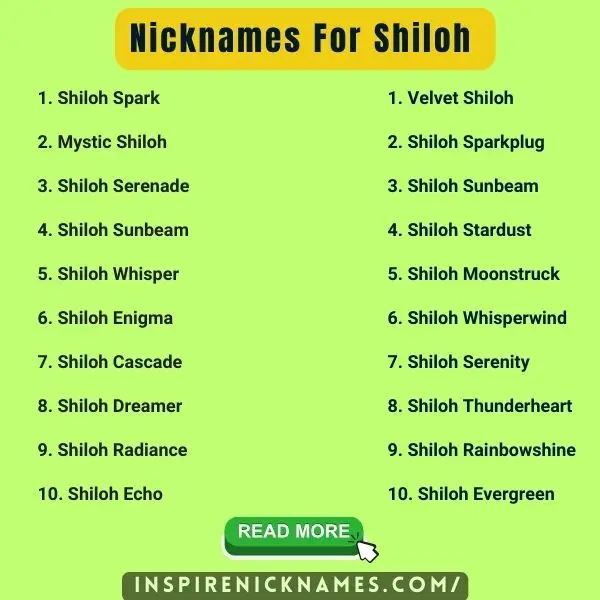 Nicknames for Shiloh list ideas