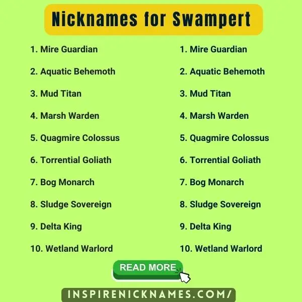 Nicknames for Swampert list ideas