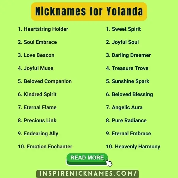 Nicknames for Yolanda list ideas
