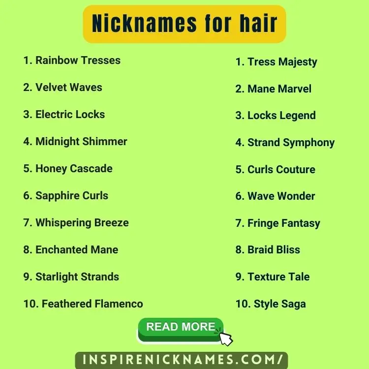 nicknames for hair list ideas