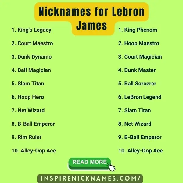 nicknames for lebron james list ideas