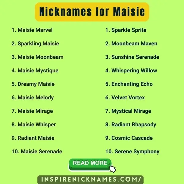 nicknames for maisie list ideas