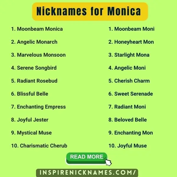 nicknames for monica list ideas