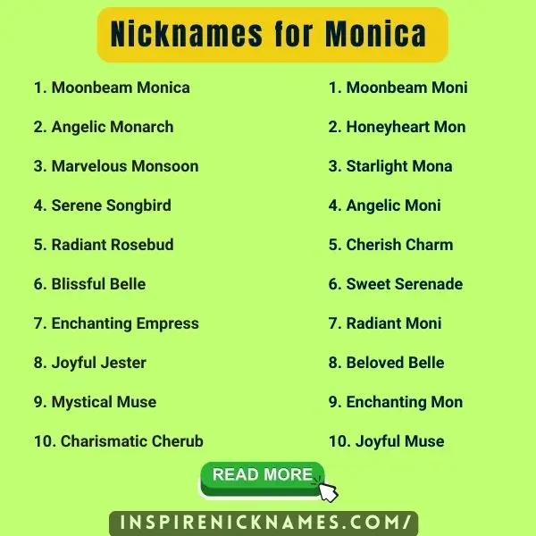 250 Nicknames For Monica Express Love With Special Names