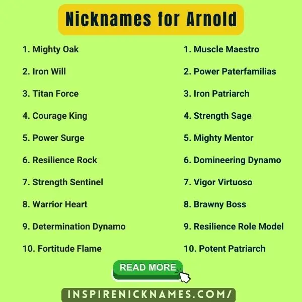 Nicknames for Arnold list ideas