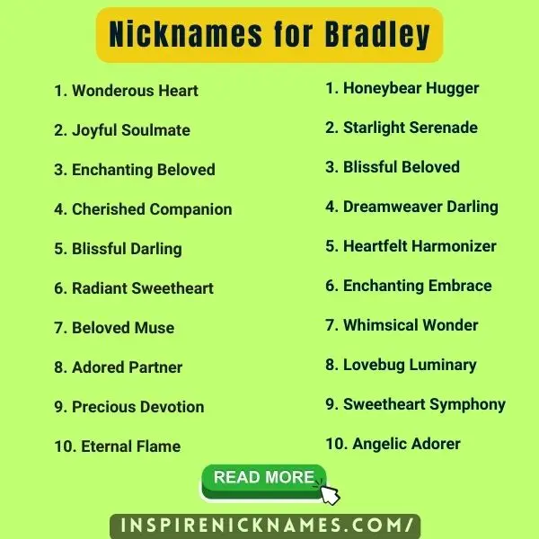 Nicknames for Bradley list ideas