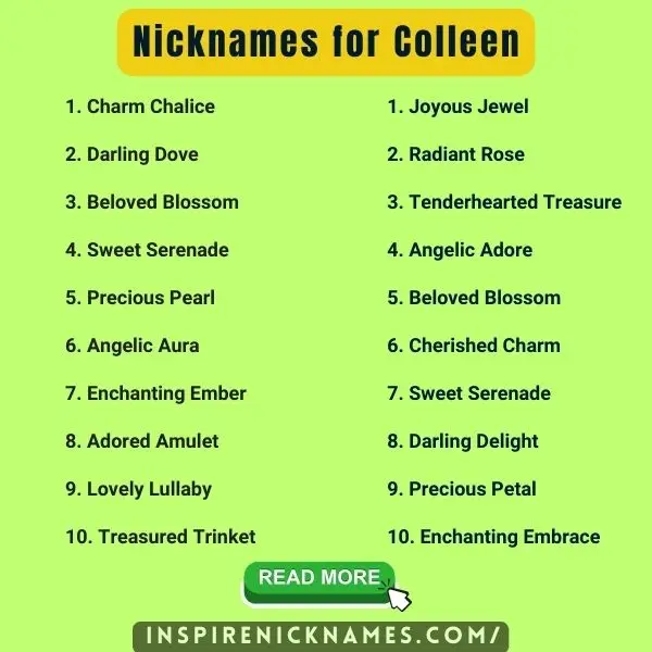 Nicknames for Colleen list ideas