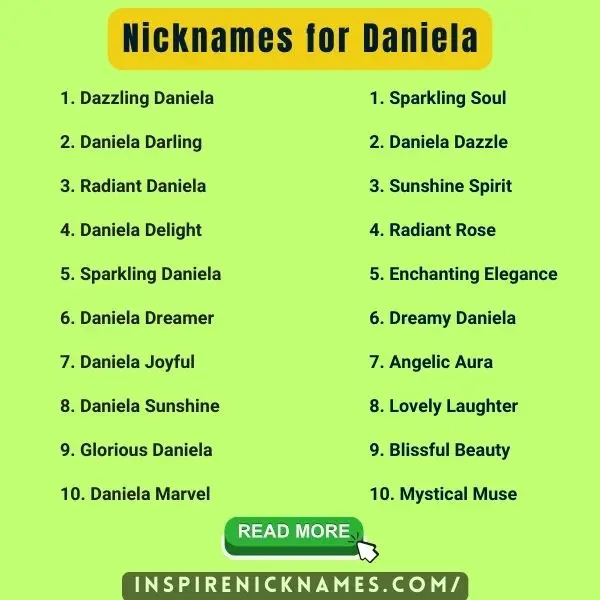 Nicknames for Daniela list ideas