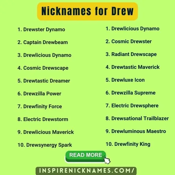 Nicknames for Drew list ideas