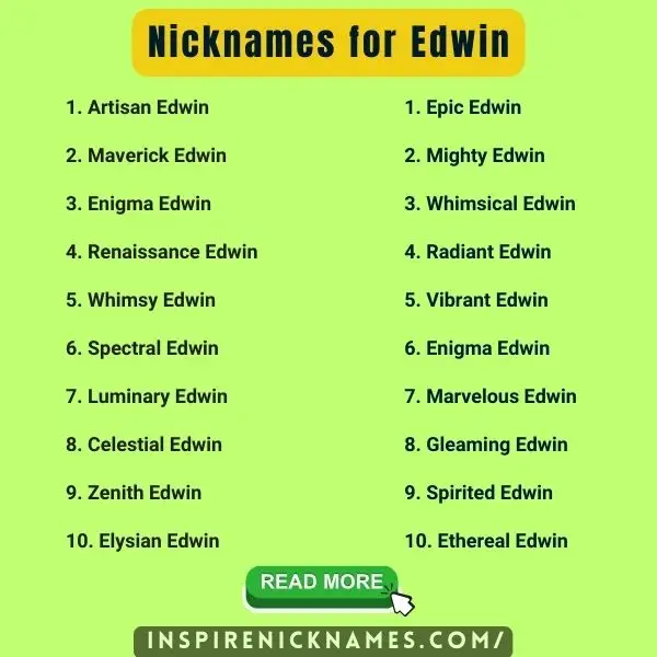 Nicknames for Edwin list ideas