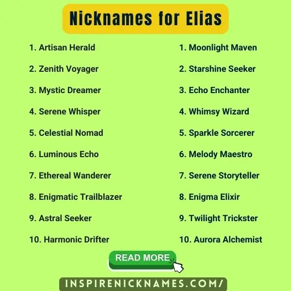 Nicknames for Elias list ideas