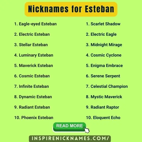 Nicknames for Esteban list ideas