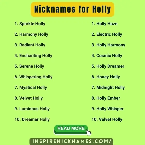 Nicknames for Holly list ideas