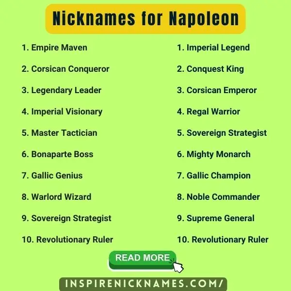 Nicknames for Napoleon list ideas