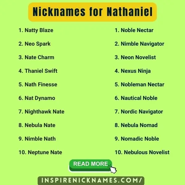 Nicknames for Nathaniel list ideas