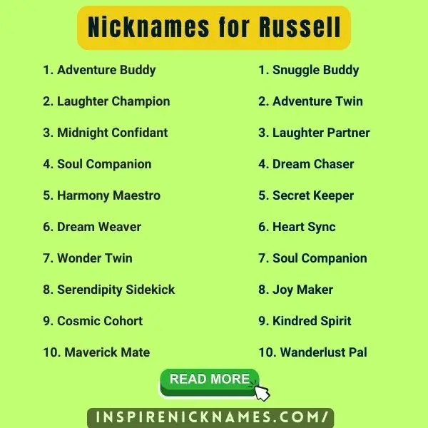Nicknames for Russell list ideas