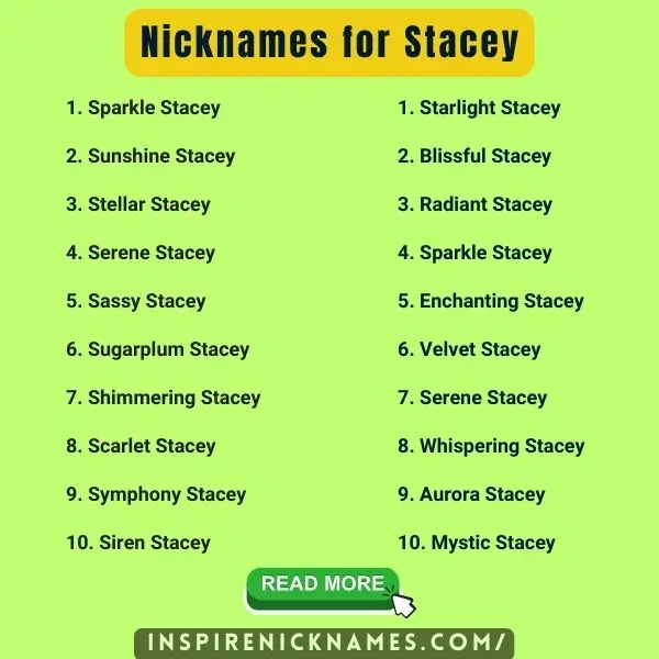 Nicknames for Stacey list ideas