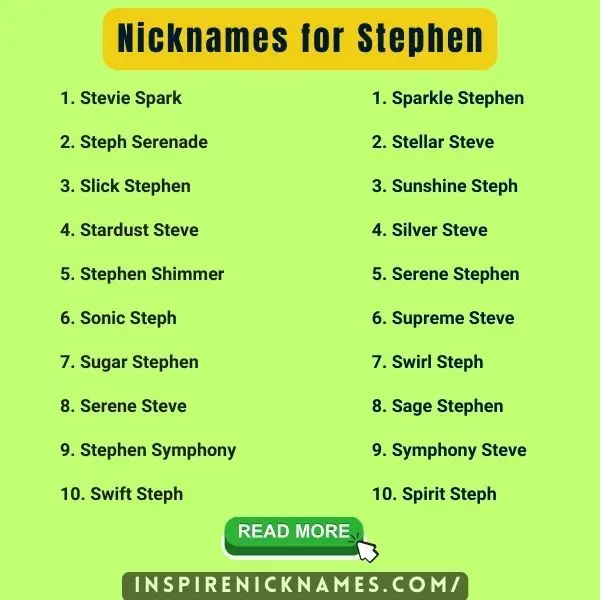 Nicknames for Stephen list ideas
